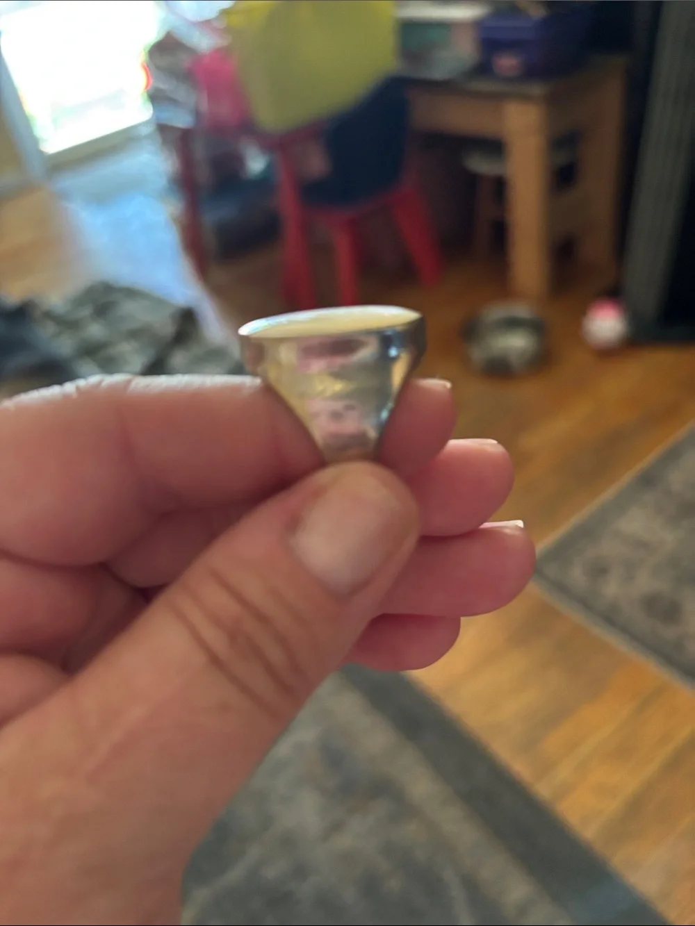 Elegant White Mother-of-Pearl Cabochon Silver Ring - Women Jewelry
